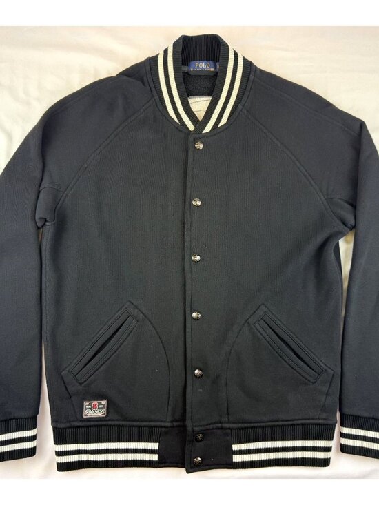 Polo Ralph Lauren Other - Polo Ralph Lauren Men's Black Varsity Jacket M Button Patch